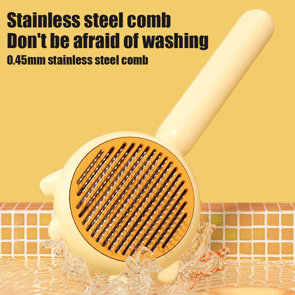 Spazzola Rimuovi Peli per Animali Slicker Brush Auto-Pulente Gatto Cane