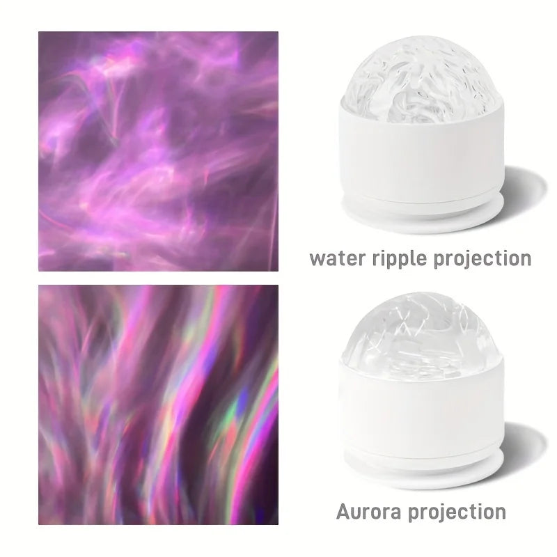 Lampada proiettore Aurora del Nord con onde d'acqua LED, luce e telecomando