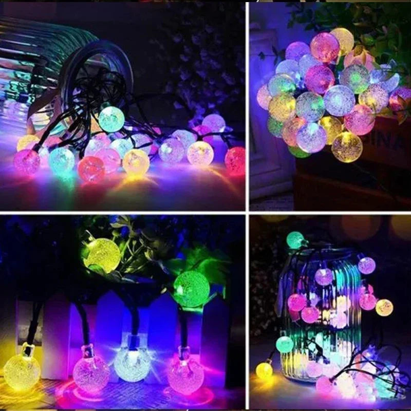 Luci a LED solari per esterno, catena decorativa 8 modalità, impermeabili IP65