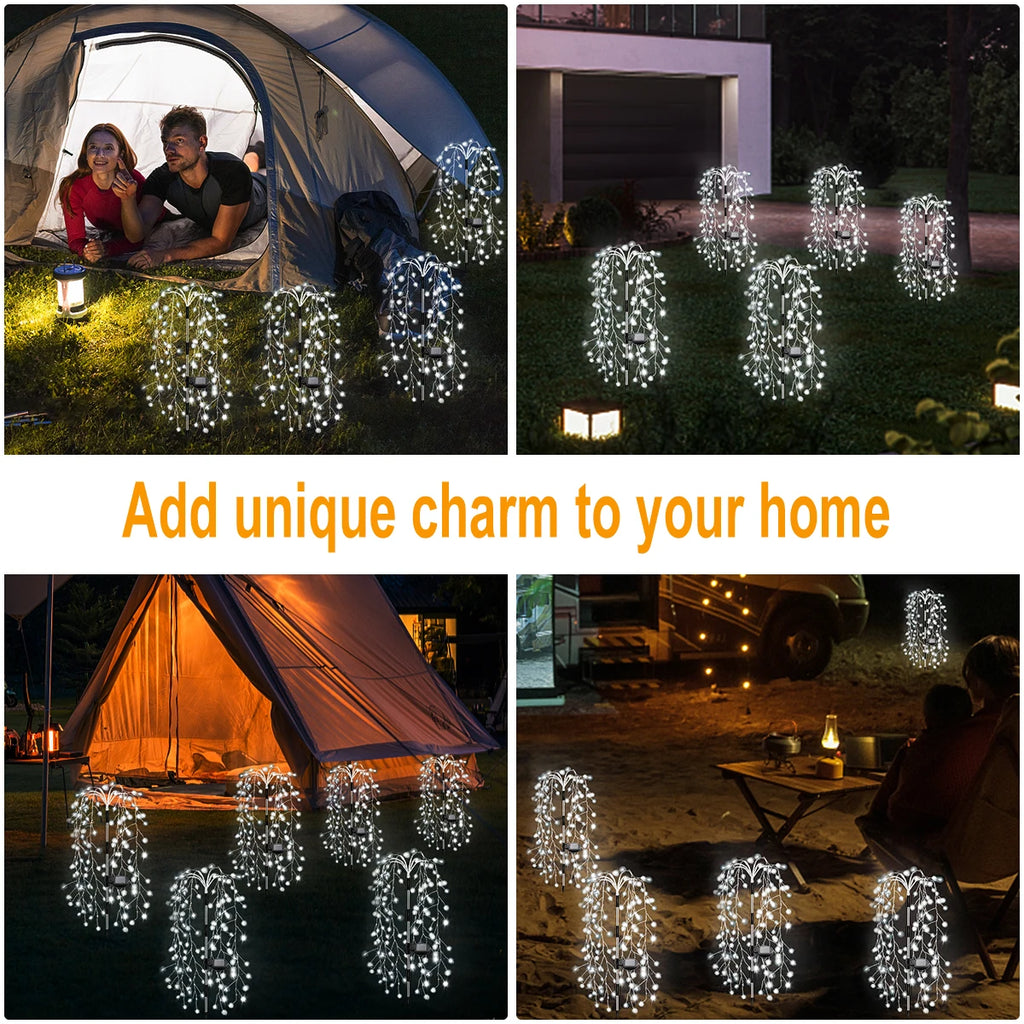 Luci LED solari 200/120 per esterno, decorazione fuochi d'artificio impermeabile