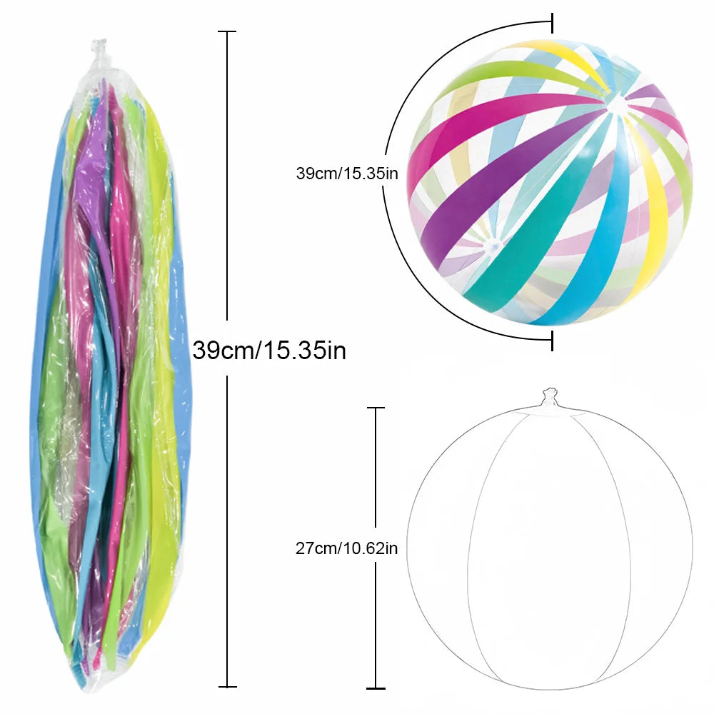 Palla gonfiabile 15,35'' a strisce colorate – spiaggia, piscina e feste
