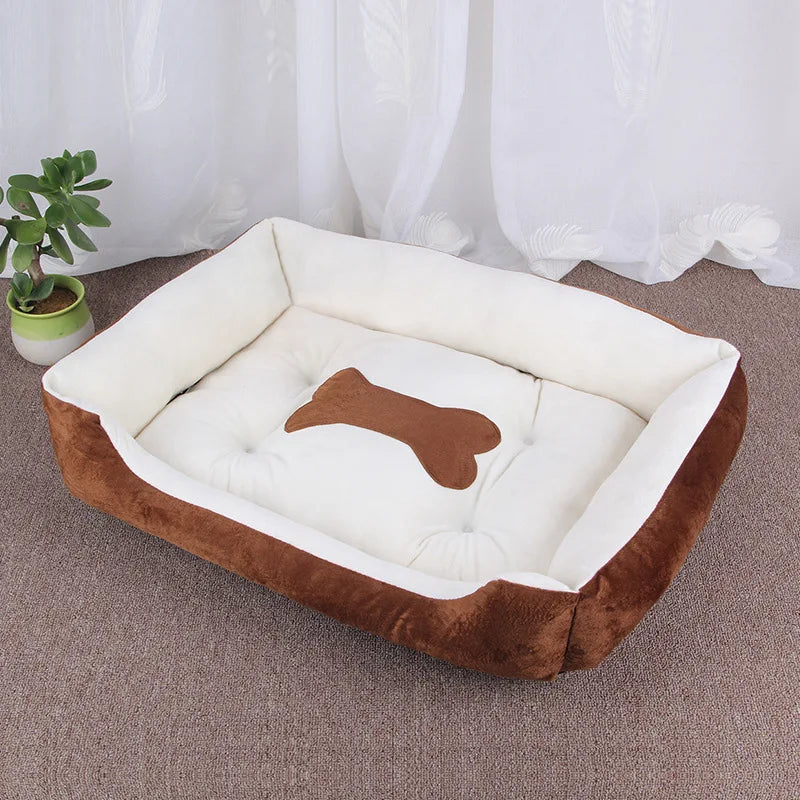 Canapé carré moelleux pour grands chiens – Coussin chaud et lavable