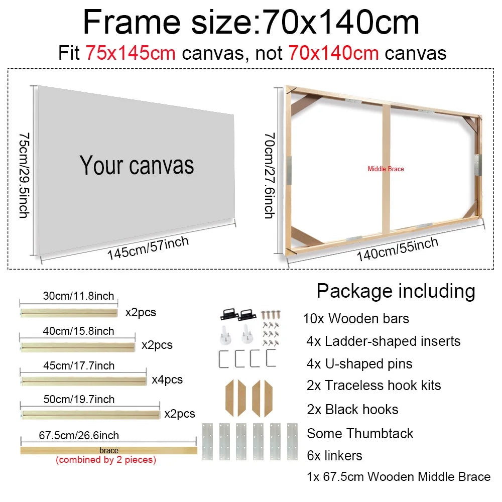 Cornice Moderna in Legno per Canvas, 24 Misure