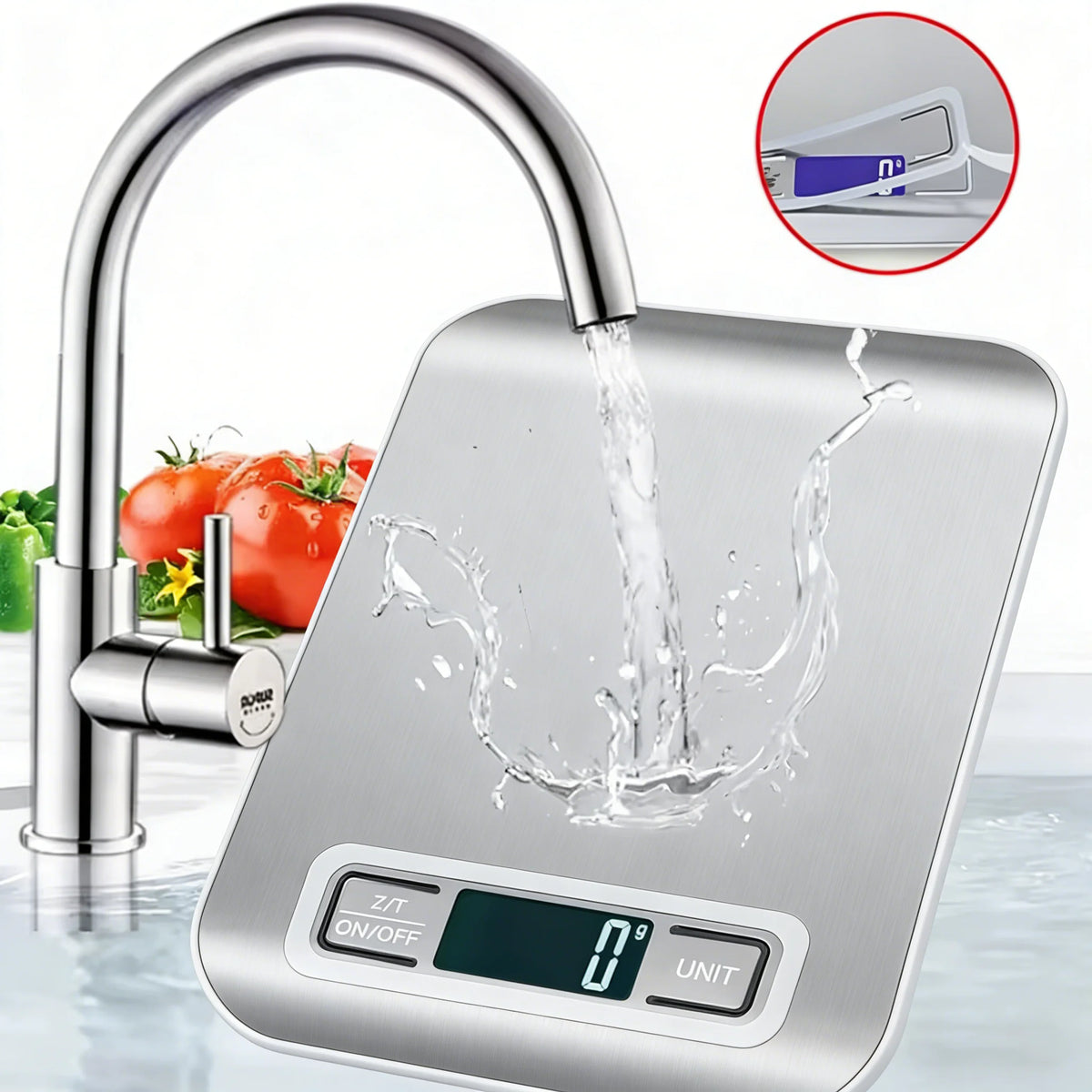 Bilancia da cucina digitale 10/5 kg con display LED e precisione 1 g