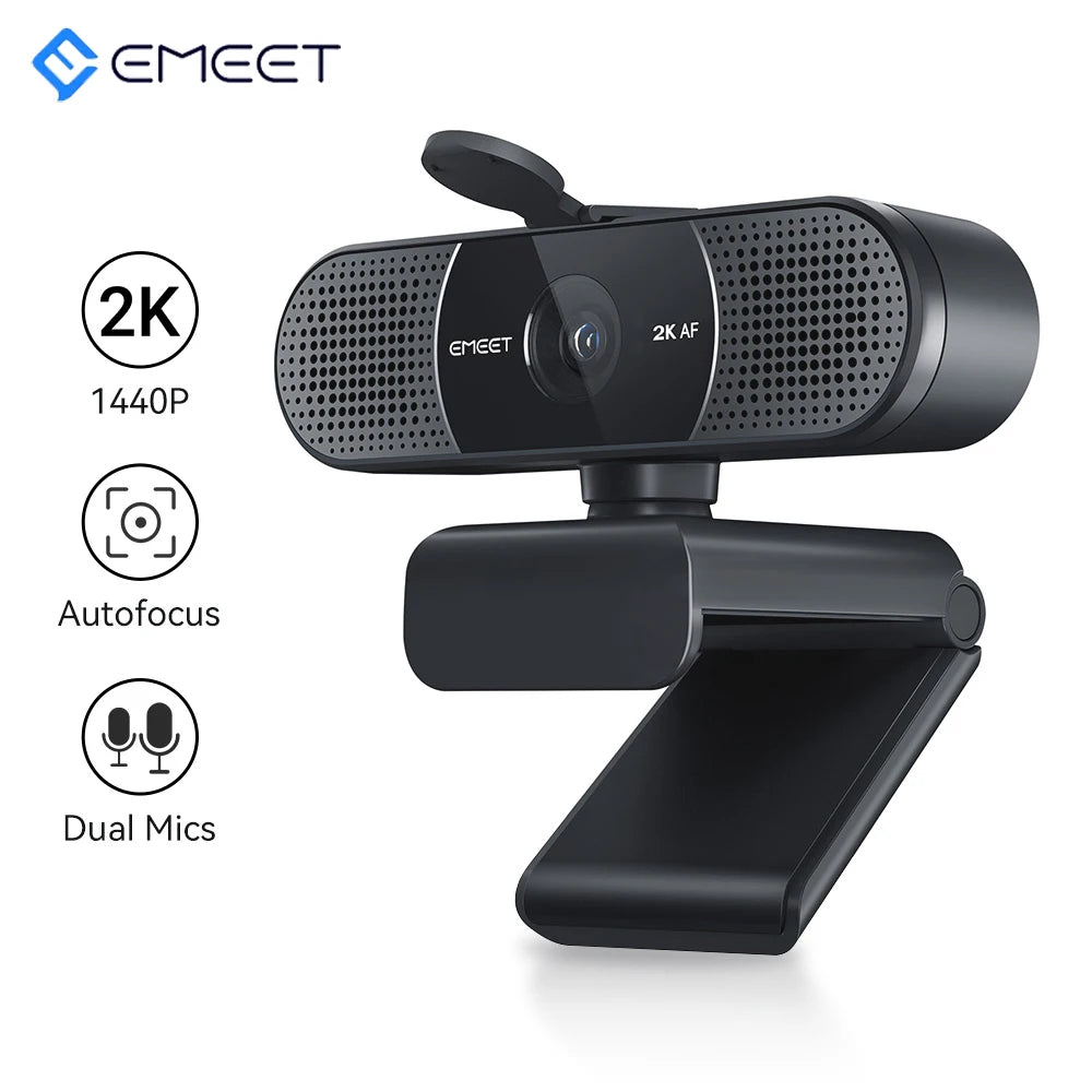 Webcam 2K Web Camera 1080P 60FPS Streaming Camera Autofocus EMEET C960 2K USB WebCam With Microphones for YouTube Desktop/Laptop