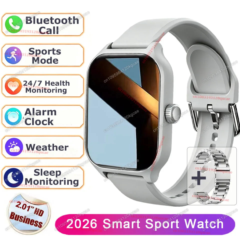Smartwatch 2.01'' Waterproof Fitness con Monitor Cardiaco e Chiamate