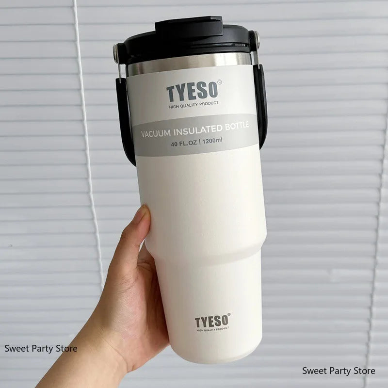 Thermos in acciaio inox 600‑1200 ml con doppio isolamento e tappo multifunzione