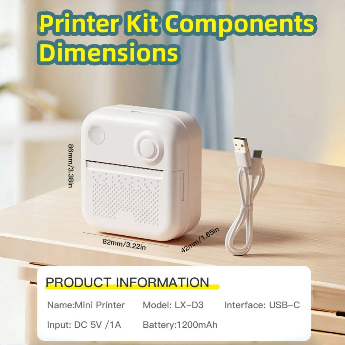 Stampante termica portatile D3 – Foto, etichette e note via Bluetooth