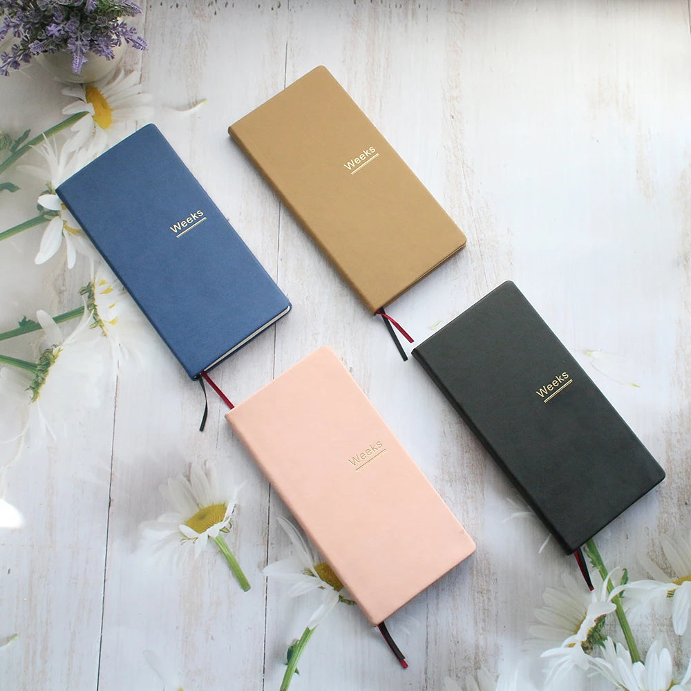Fromthenon PU Leather Weekly Plan Travelers Notebook Journal Planner Weeks Cover Student Office Stationery Supplies
