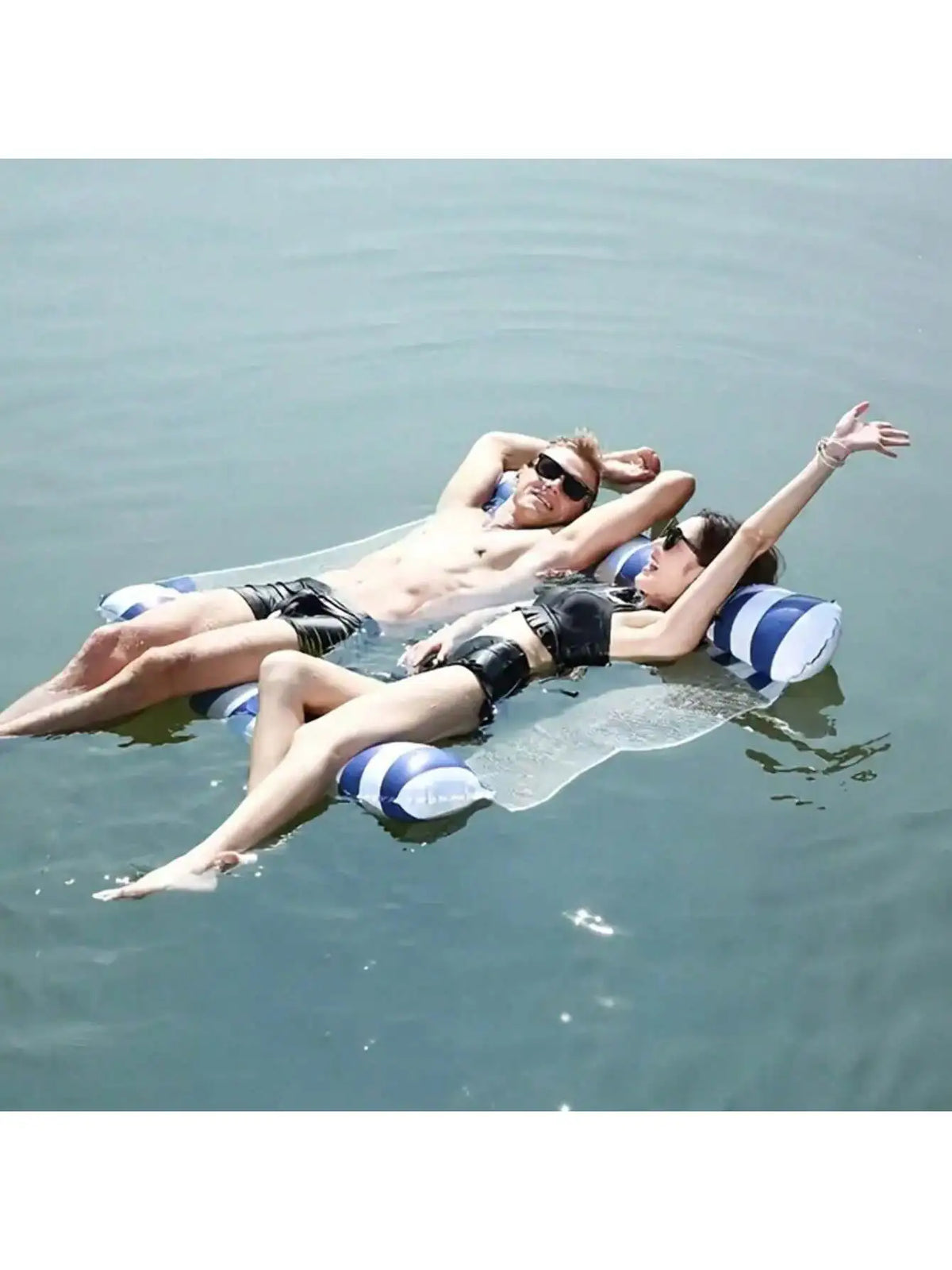 Double Person Swimming Float Water Hammock Foldable Comfortable Inflatable Water Toy Lovers Pool Beach Summer Swimming Water Toy