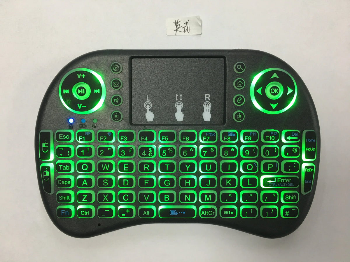 Tastiera mini wireless retroilluminata con touchpad e supporto multilingua