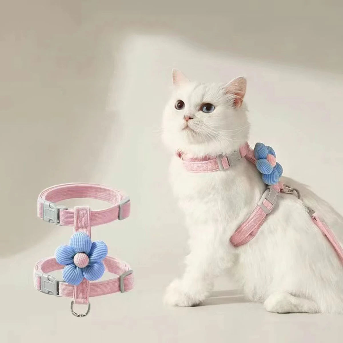 Set guinzaglio e pettorina regolabile per gatto – Comfort e sicurezza