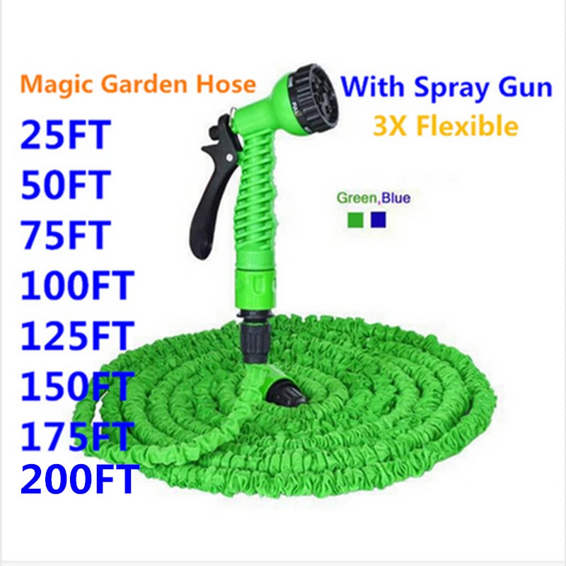 Tubo da Giardino Espandibile 3x, Leggero e Riavvolgibile, 25‑200 ft