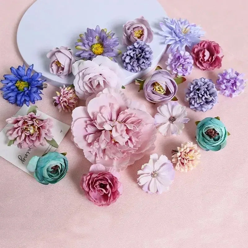 3/21Pcs Mixed Artificial Flowers Silk Rose Fake Flowers for Home Room Wedding Decoration DIY Craft Garland Bouquet Accessory
