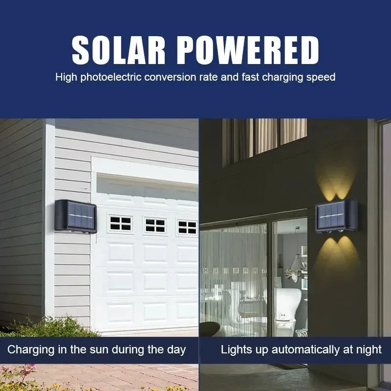 Lampada da Parete Solare 12 LED Impermeabile per Giardino e Patio