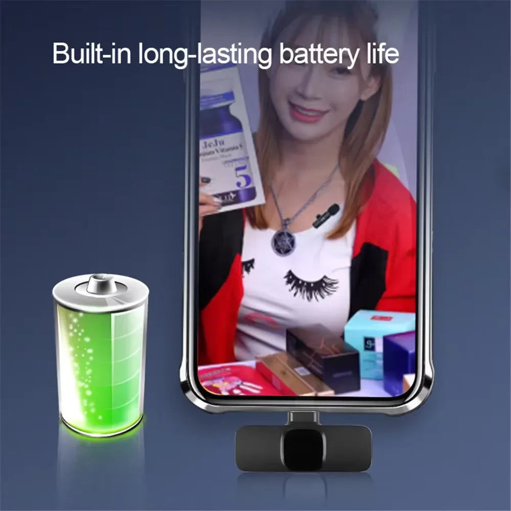 Microfono Lavalier Wireless 2.4 GHz Portatile per iPhone e Android –…