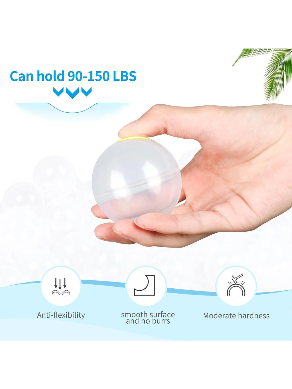 Thicken Crush Proof 5.5cm 100pcs Plastic Ball Pit Balls Multicolor Pearl White and Transparent for Kids Play with Bag