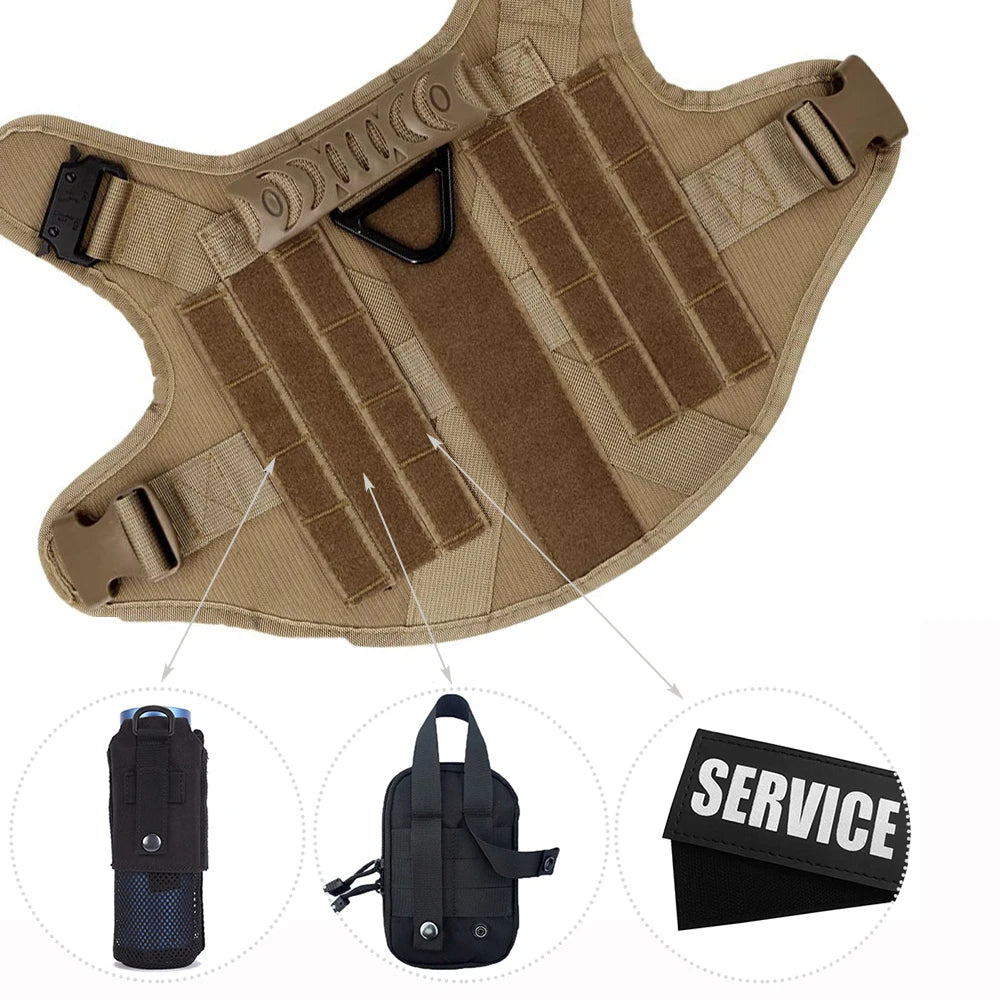 Imbracatura Militare per Cani Taglia Grande - Tactical Vest in Nylon 1050D