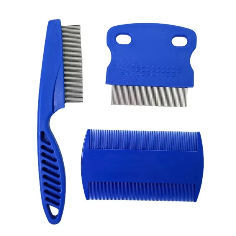 Set 3 Pettini per Toelettatura Cani e Gatti con Denti Arrotondati