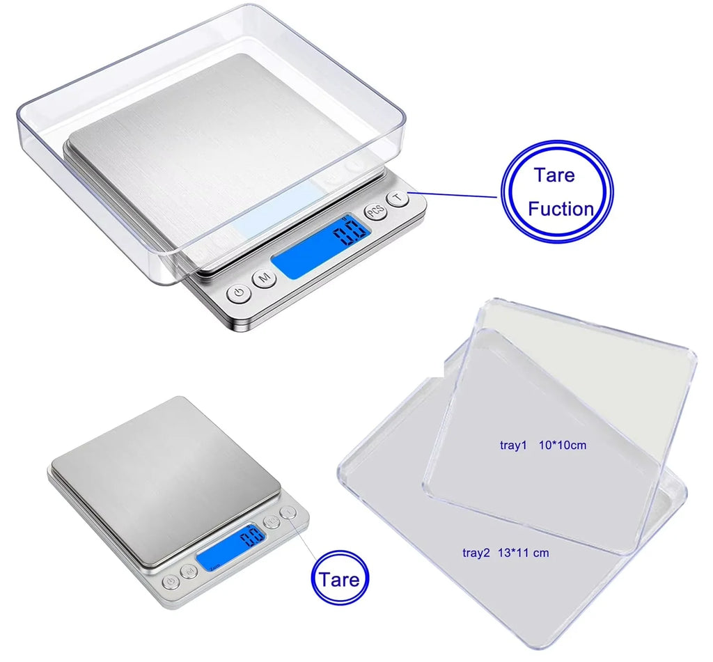 Bilancia da cucina digitale mini con vassoio, 6 modalità, display LCD, grammi e…