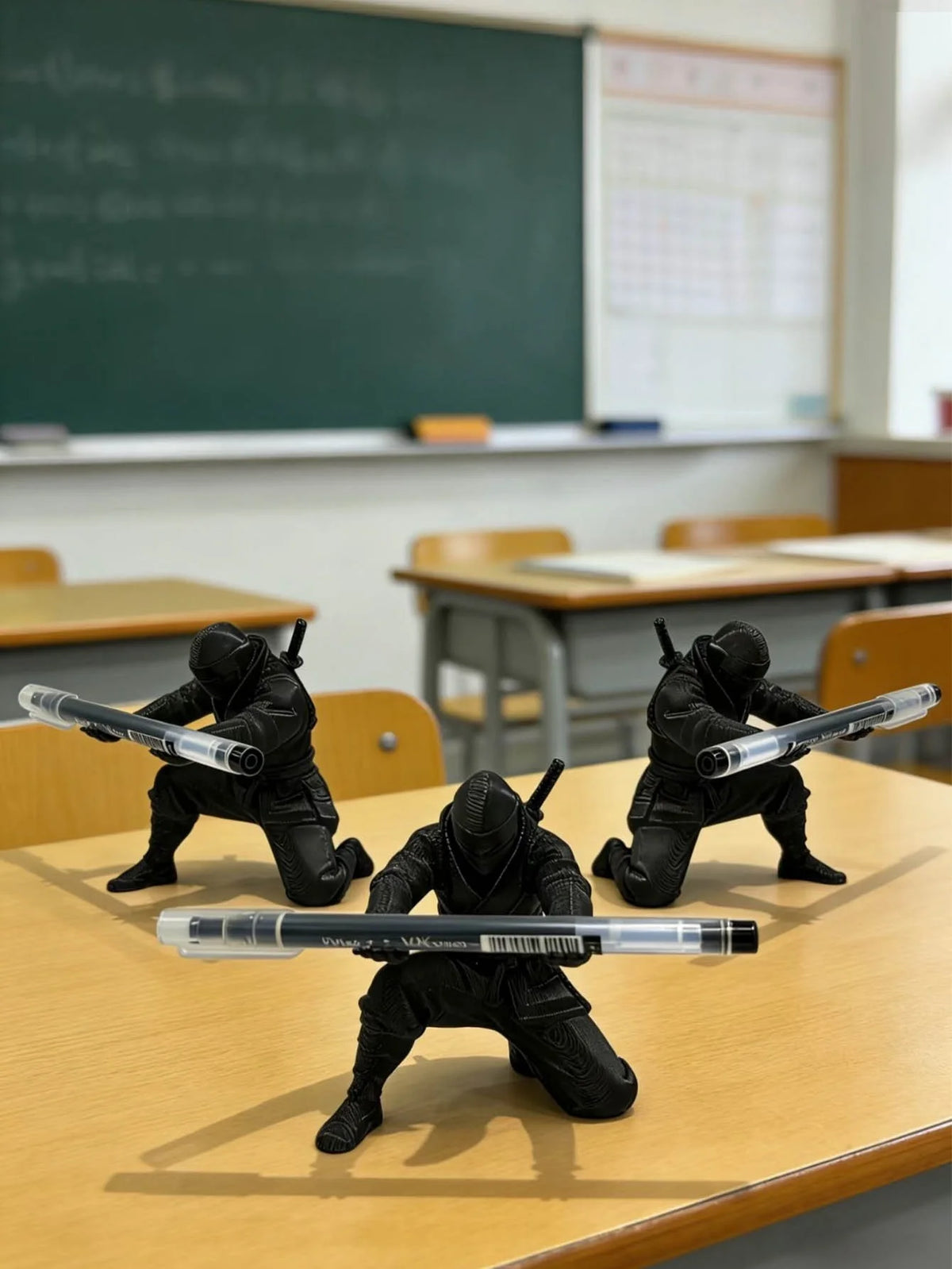 Porta penne ninja 3D stampata - Set da 1 o 3 pezzi, decorazione da scrivania
