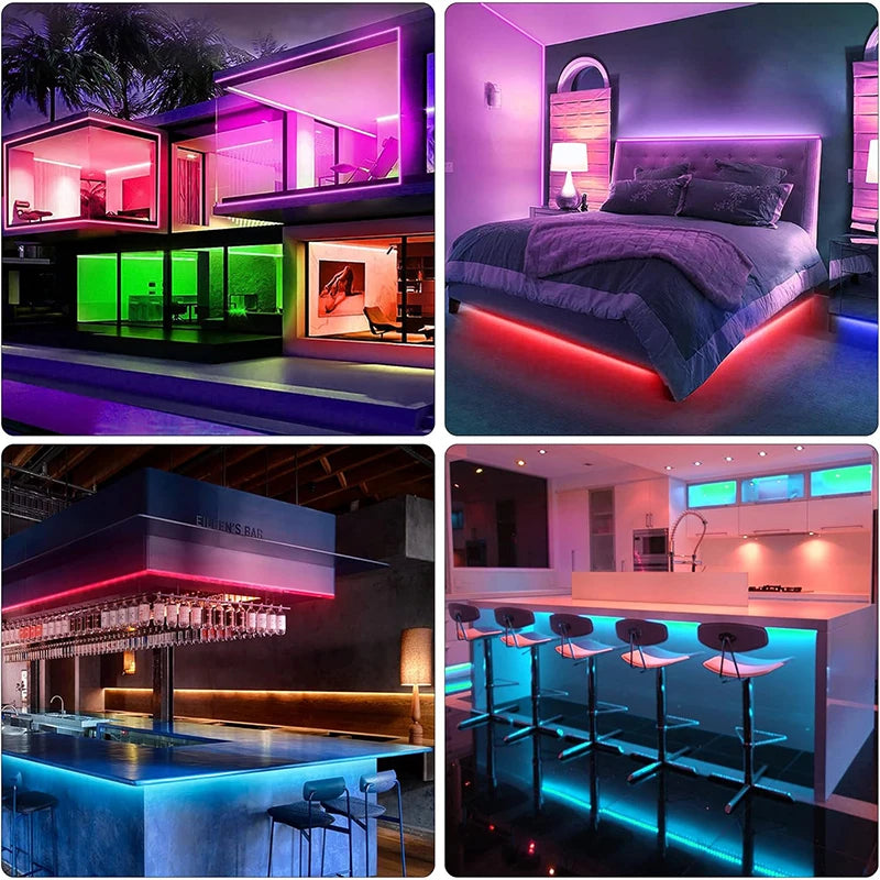 1-20M Led Light Strip with USB Plug 5050 Multicolor RGB TV Background Light Bar Game Room Family Party Decoration Night Light