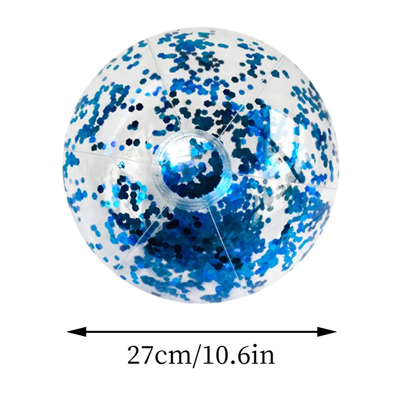 Palla da spiaggia gonfiabile con paillettes - 27 cm, colori vivaci