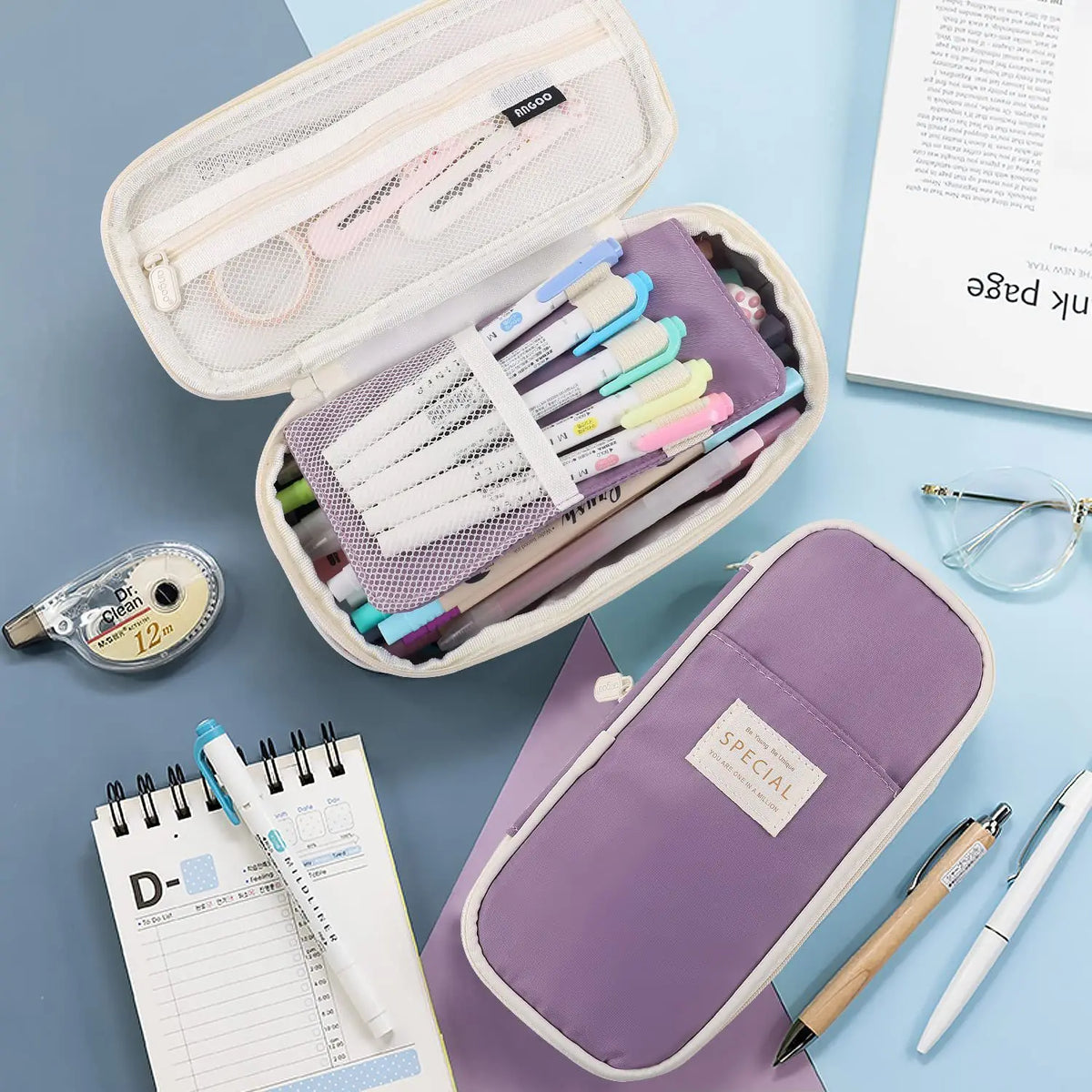 Pot à crayons Kawaii grande capacité pour l'école et le bureau