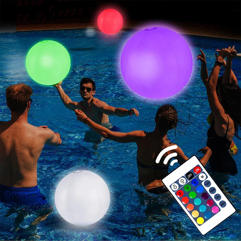 Pallone Inflatable LED 60/90cm, 16 Colori, Luci Multicolore per Feste e Piscina