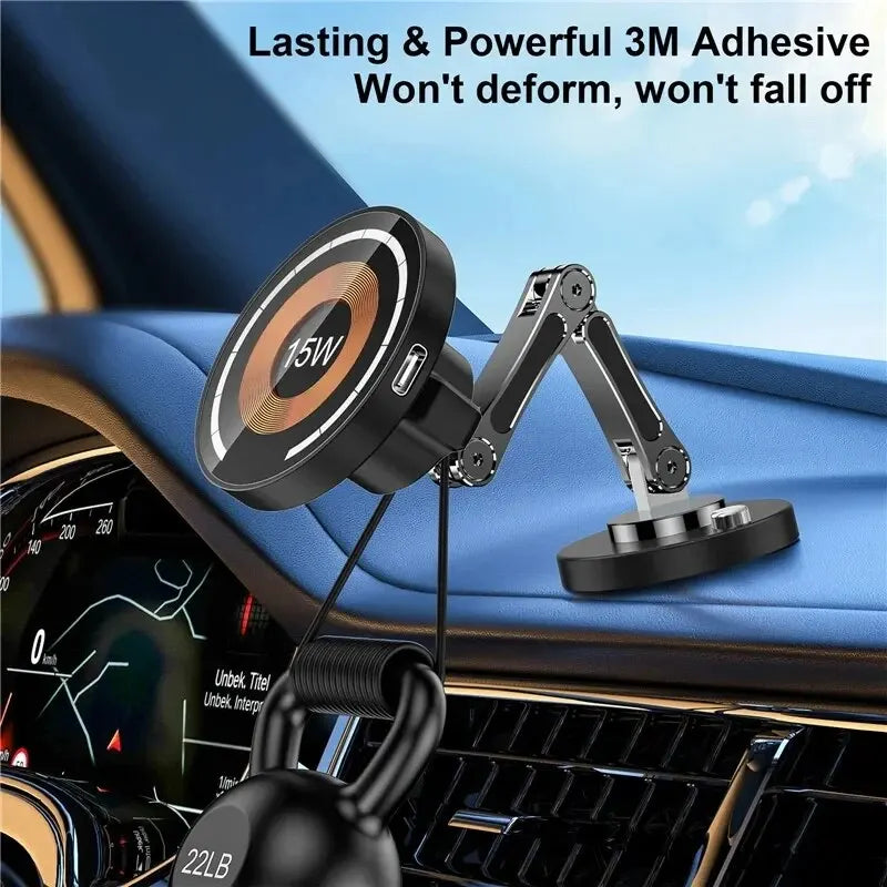 Supporto magnetico per auto con ricarica wireless 15W per iPhone 12-15
