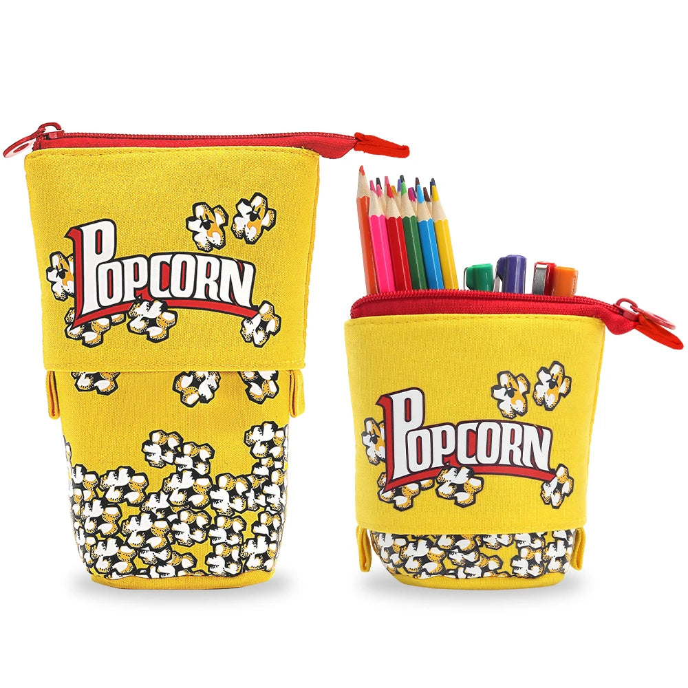 Standing Pencil Case, Telescopic Pencil Holder, Kawaii Stand Up Pencil Case,Spacious Pencil Pouch Portable Pencil Bag for School