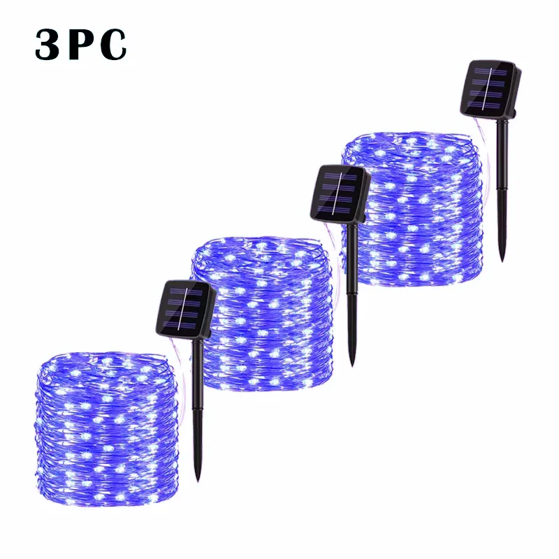 Luce LED Solare da Giardino a Catena, 32 m, Impermeabile, 8 Modalità