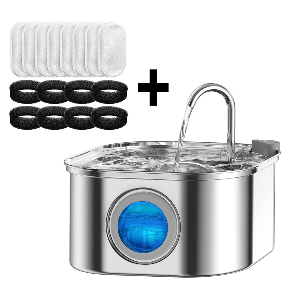 Fontanella per gatti 3,2 L in acciaio inox con finestra, sensore silenzioso e…