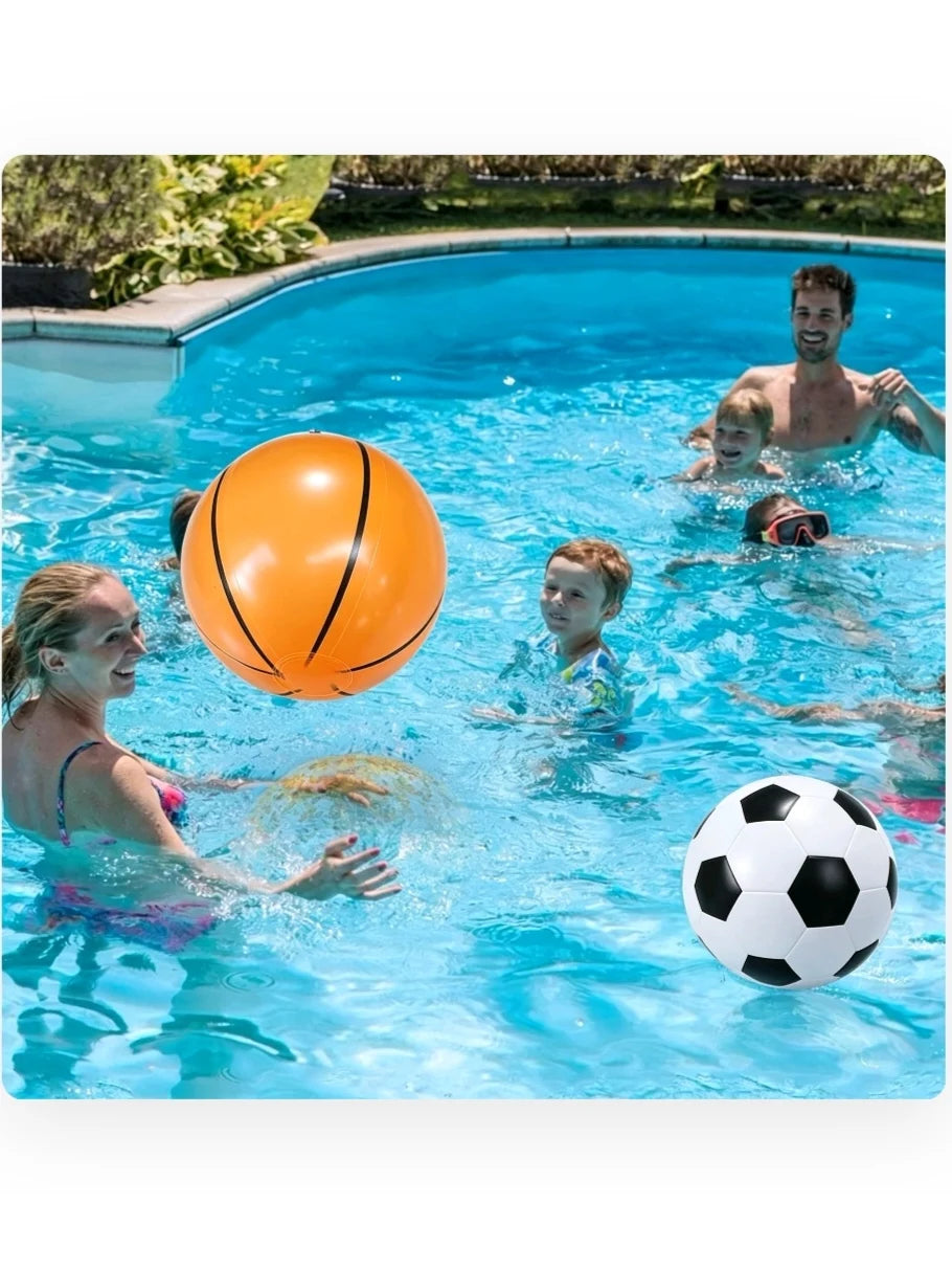 Ballon de plage gonflable en PVC épais avec motifs sportifs Basketball Football Piscine Fête de plage Loisirs Jeux d'eau Sphère gonflable