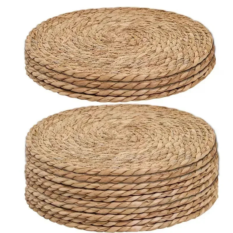 Handwoven Rattan Placemats - Heat Resistant Natural Table Mats for Dining, Kitchen, Wedding & Home Decor, Eco-Friendly Woven