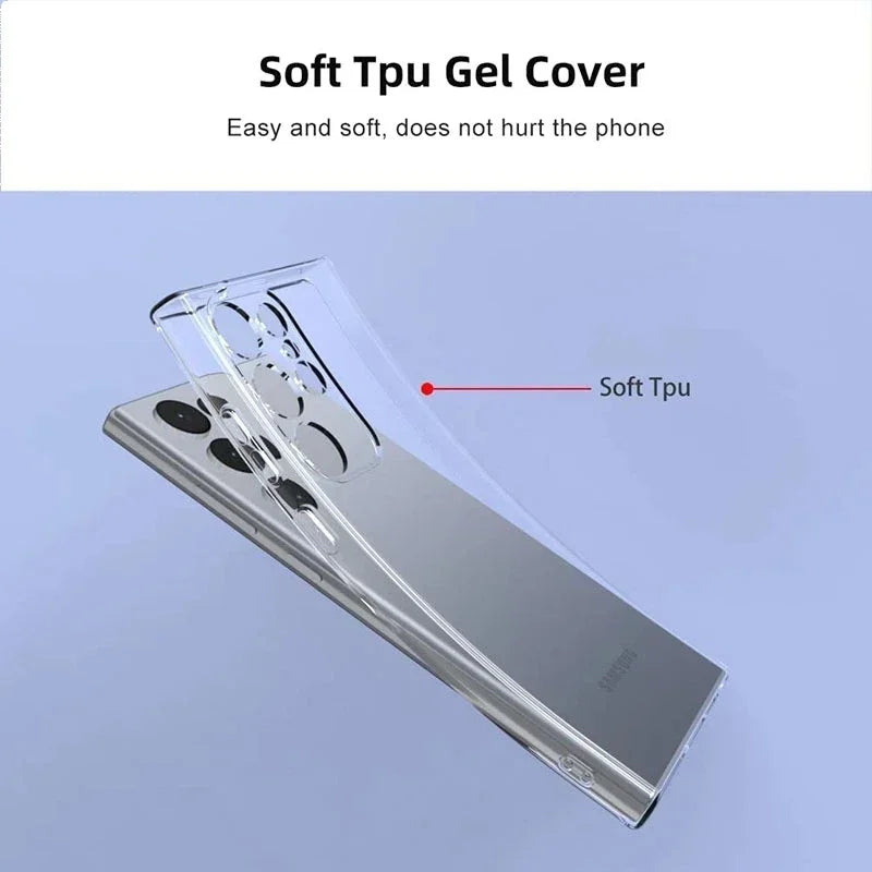 Soft Silicone Clear Phone Case For Samsung A53 A13 A52 A12 A54 A16 A55 A52S S25 S24 S22 S21 S23 Ultra S20 FE Galaxy Note 20Ultra