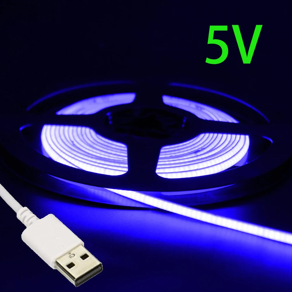 Striscia LED USB 5V COB Multicolore 2,7 mm – 480 LED per PC e Ambienti Interni
