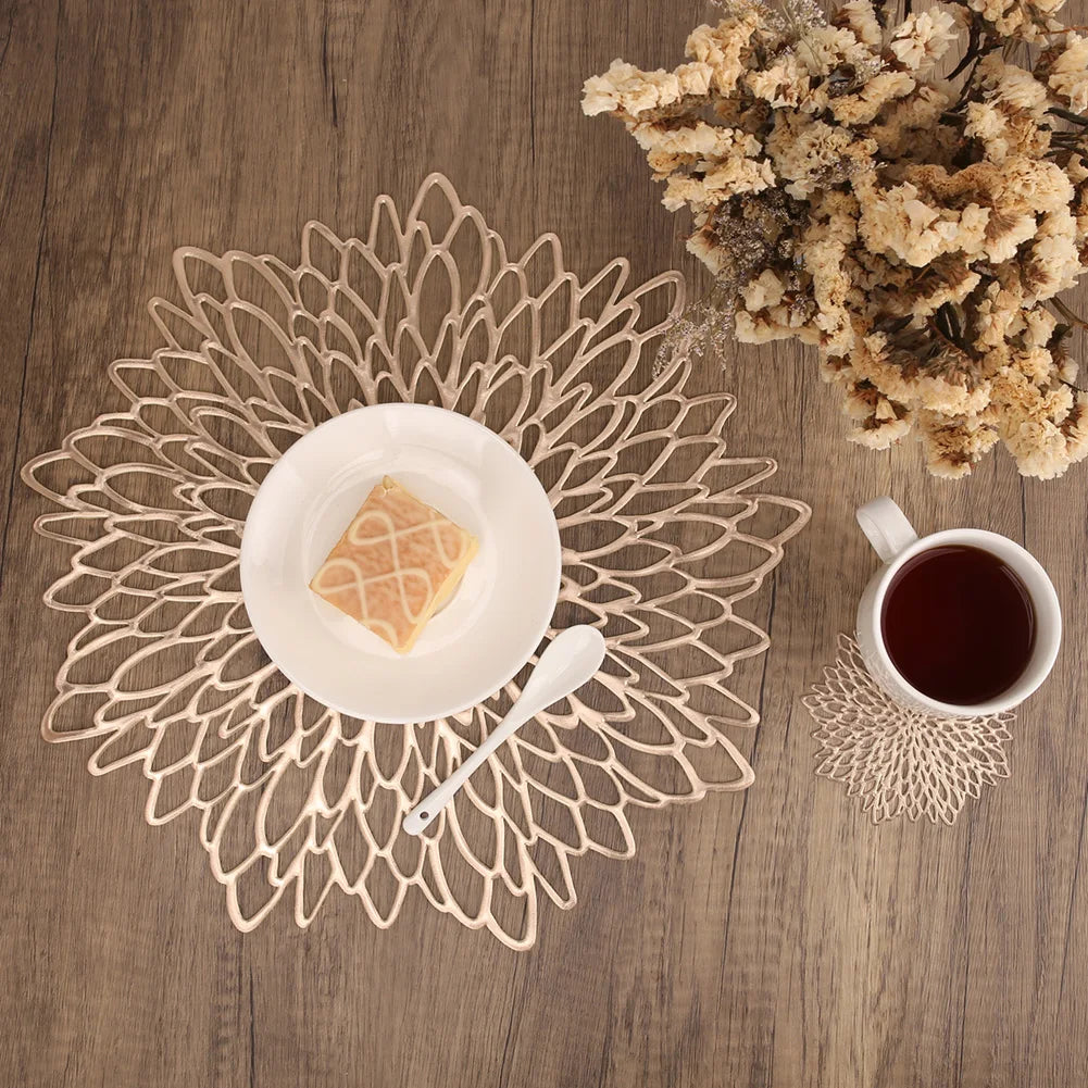 vinyl hollow-out coaster – irregular flower design for kitchen, wedding, holiday decor