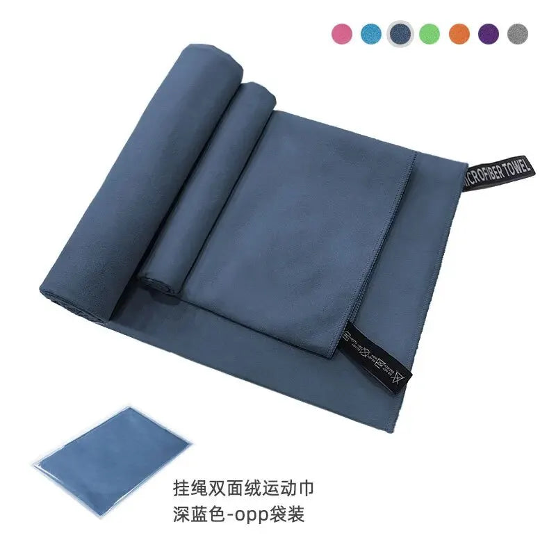 2-Sided Ultrafine Fiber Sports Towel Quick Drying Running Swimming Fitness Yoga Water Absorbing Bath Towel Set Customizable