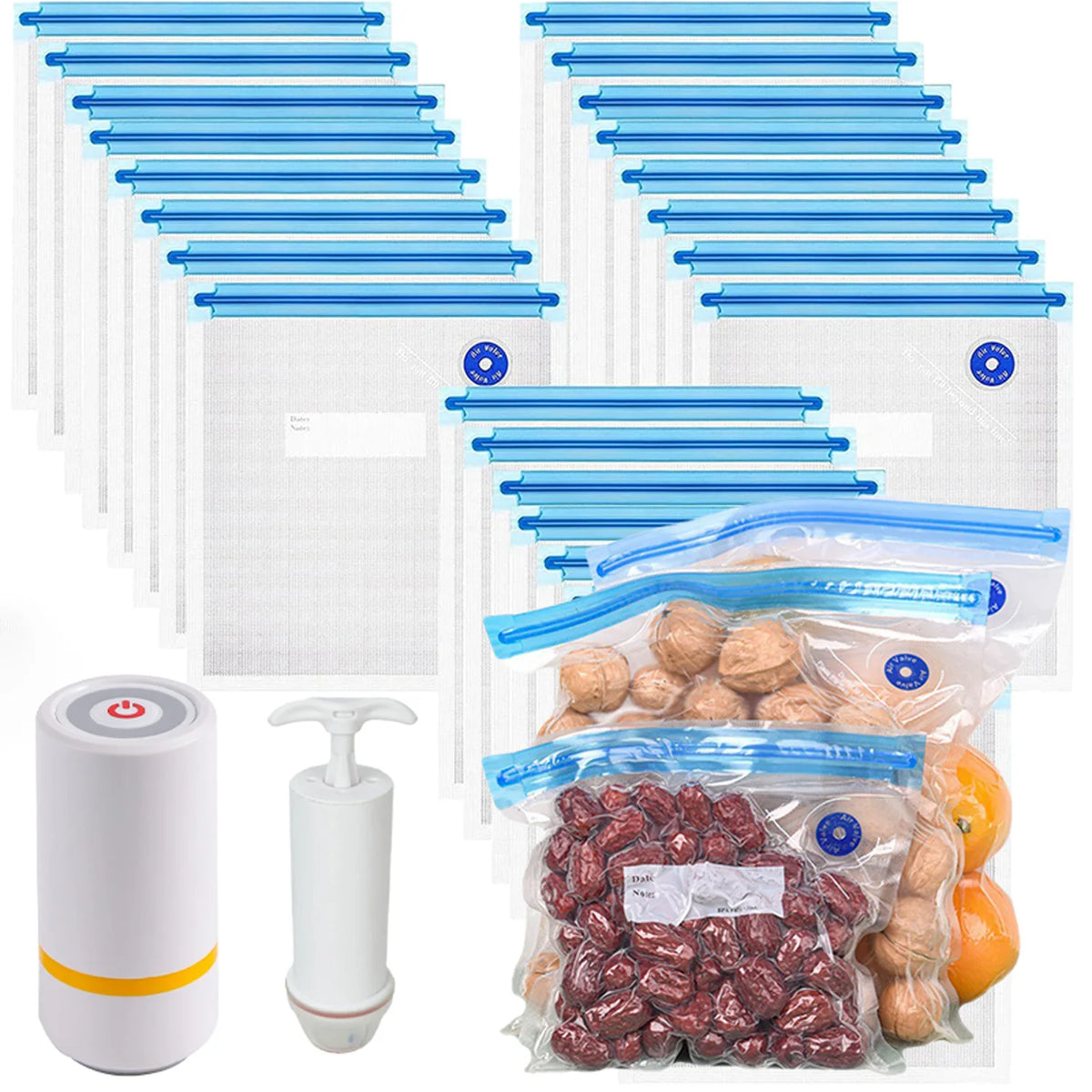 Sacchetti sottovuoto riutilizzabili - microonde, congelatore, bollitura