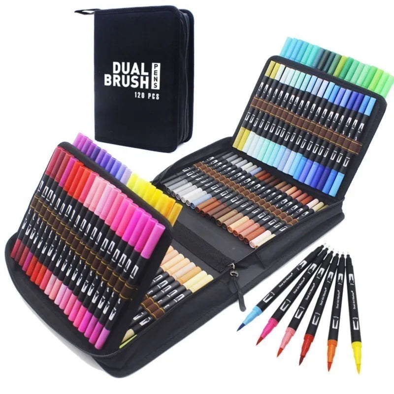 Set di pennarelli artistici a doppia punta 120 colori per calligrafia e…
