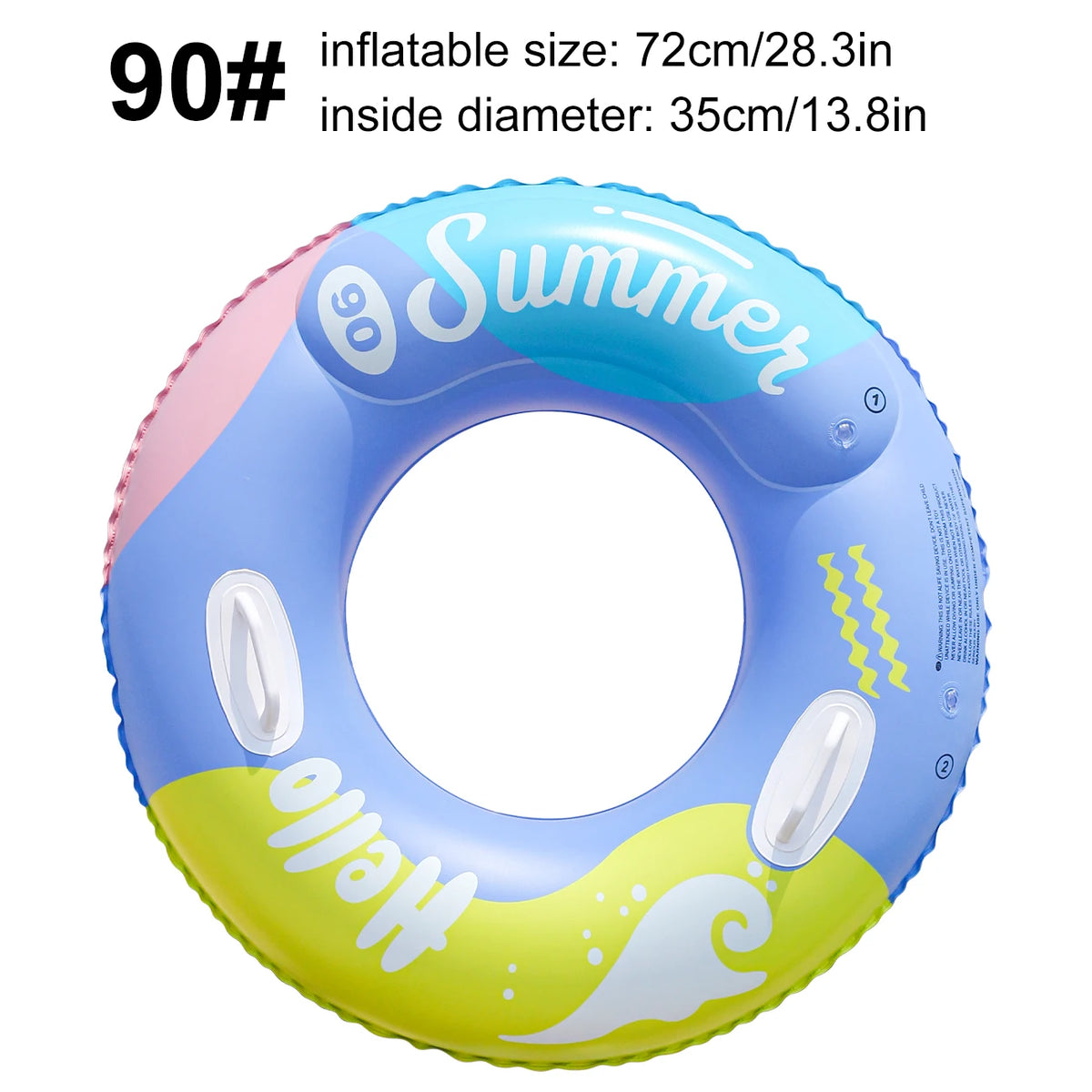1PC Vibrant Color Thickened Inflatable Swim Ring, Adult Underarm Swimming Ring for Summer