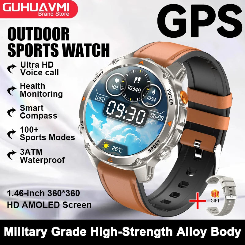 Smartwatch GPS 2026 con AMOLED 1.46", impermeabile 3ATM e batteria 540 mAh
