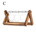 Decoration Terrarium Tabletop Planter Flower Pot Wooden Frame Hydroponic Plant Vases Glass Vase