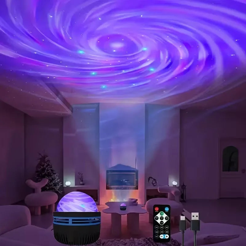 Proiettore Aurora LED USB 5V con Telecomando – Luce Notturna Stellata e Cambia…