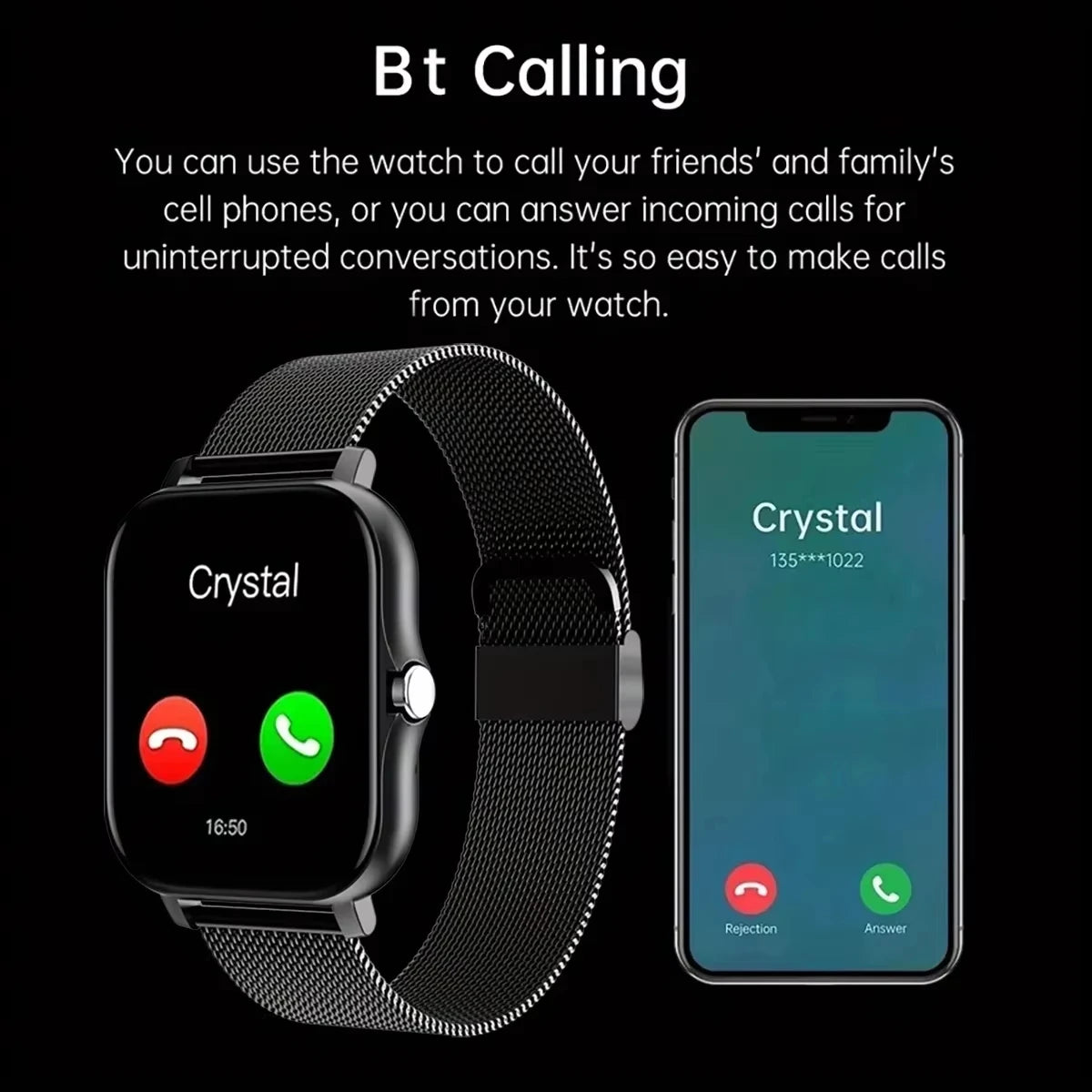 Smartwatch 2025 con touch full, chiamate Bluetooth e monitor fitness