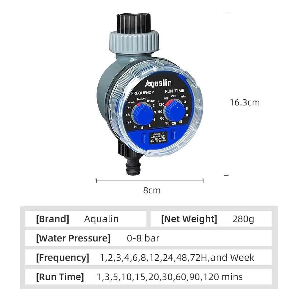 Timer d'irrigazione analogico con valvola a sfera per giardino - controllo…