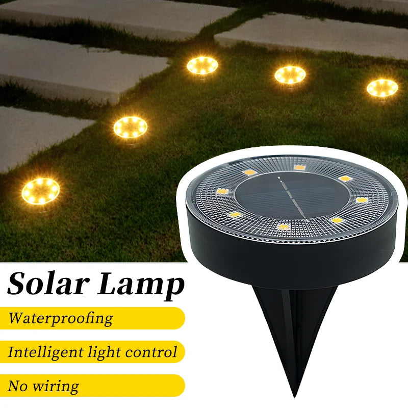 Lampada Solare da Giardino a LED IP68 – Luce da Camminamento e Patio