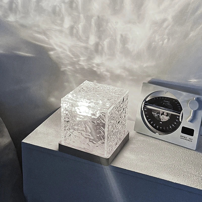 Proiettore Notturno Aurora 3D con Effetto Acqua, Lampada Portatile per Camera