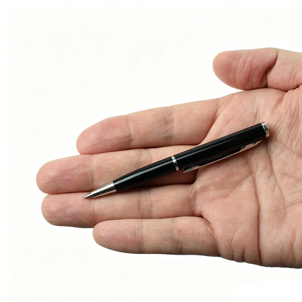 Penna a sfera retrattile compatta in metallo, mini portaoggetti, 0,7 mm, 10…
